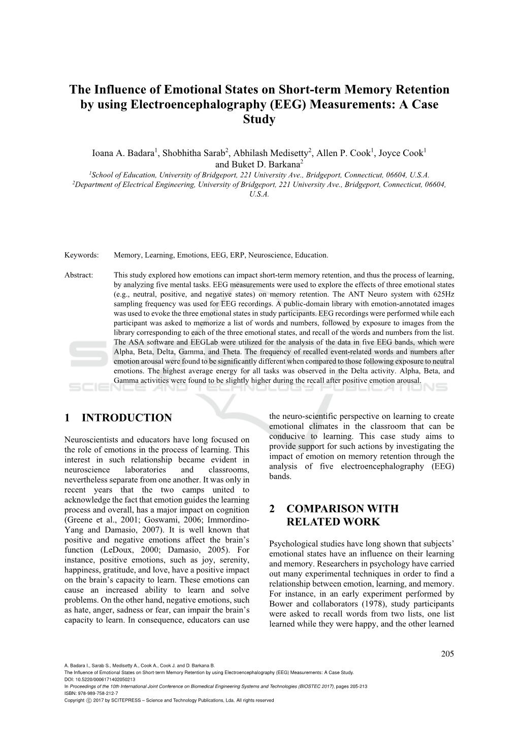 The Influence of Emotional States on Short-Term Memory Retention by Using Electroencephalography (EEG) Measurements: a Case Study