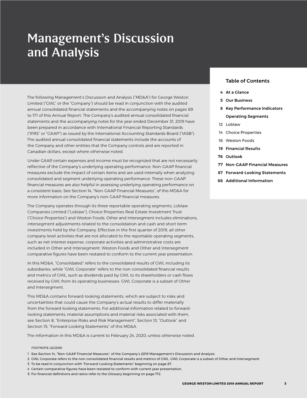 Management's Discussion and Analysis