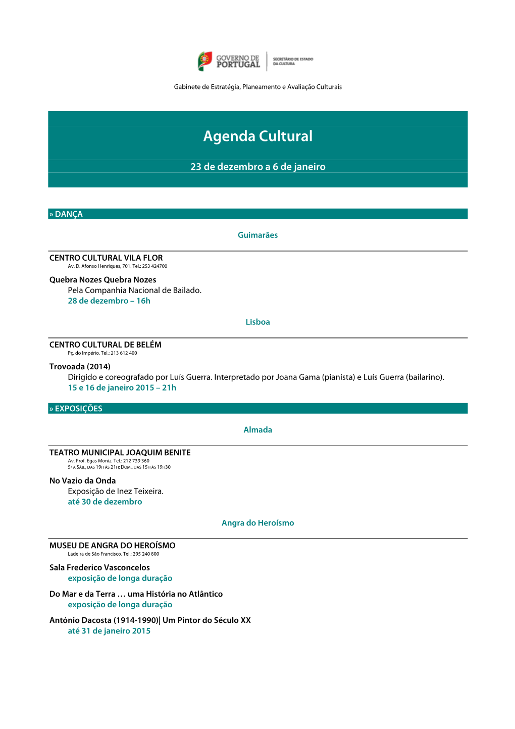 Agenda Cultural