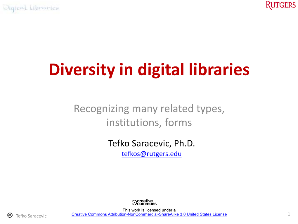 Diversity in Digital Libraries