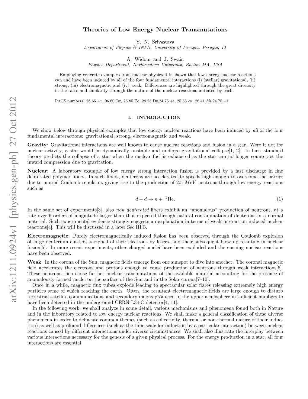 Theories of Low Energy Nuclear Transmutations