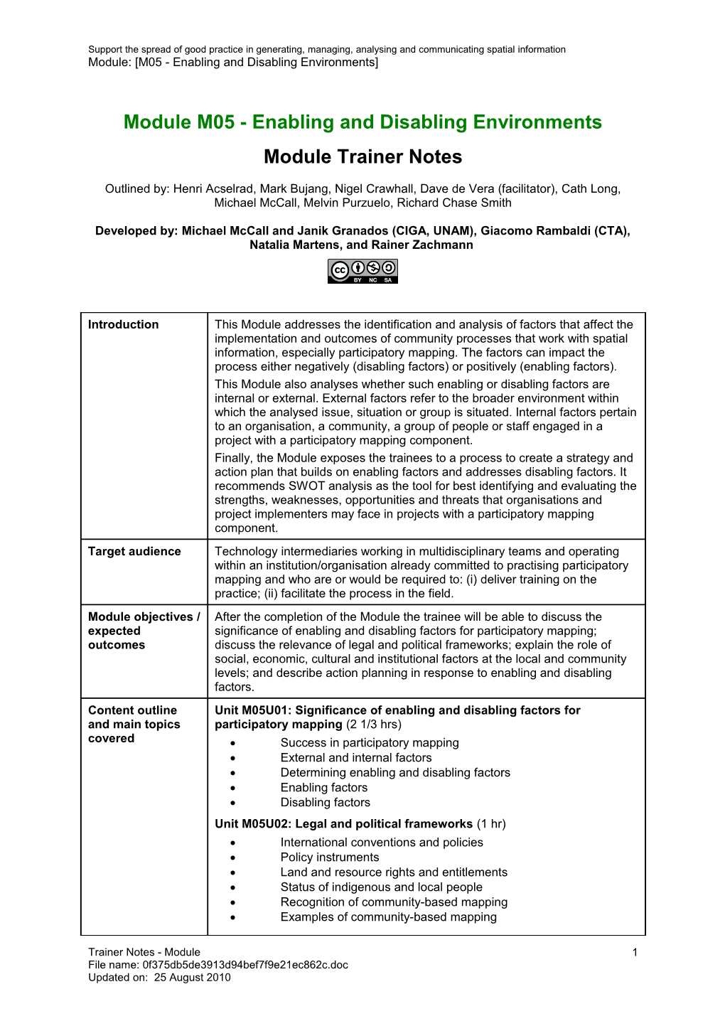 Module Trainer Notes - Enabling and Disabling Environments