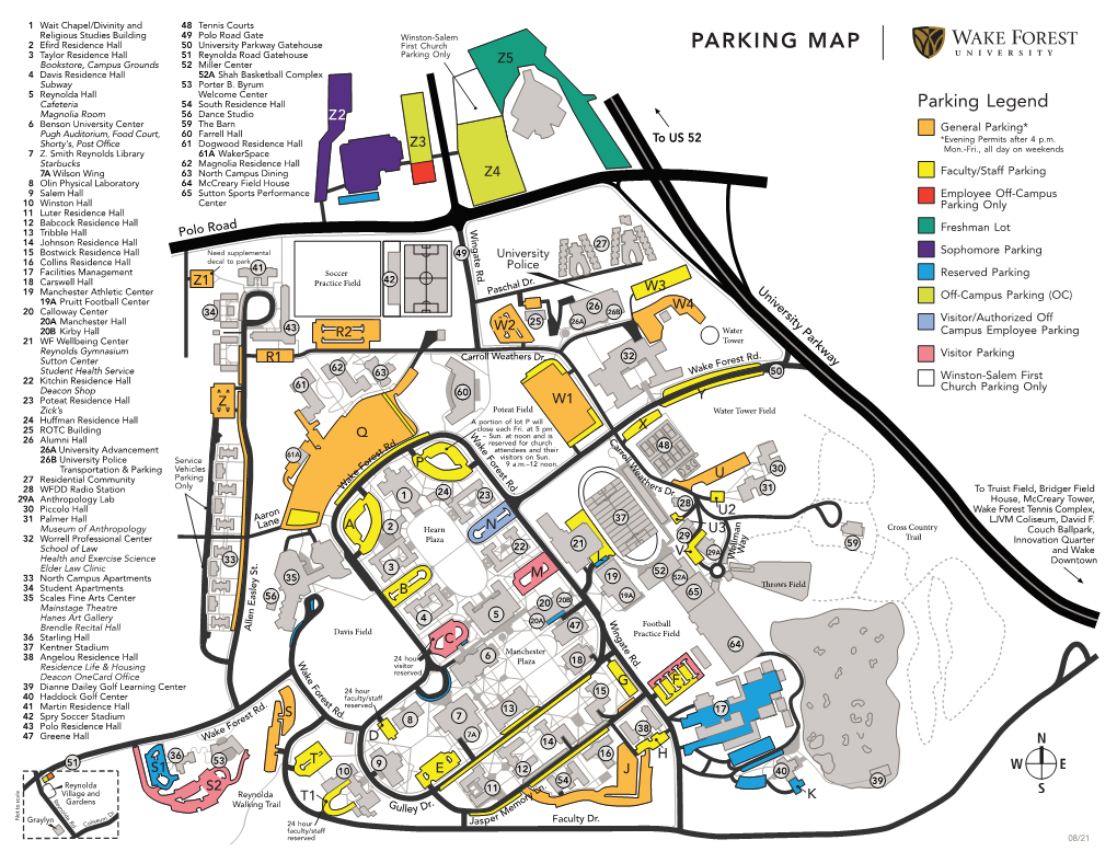 Reynolda Campus Map Parking