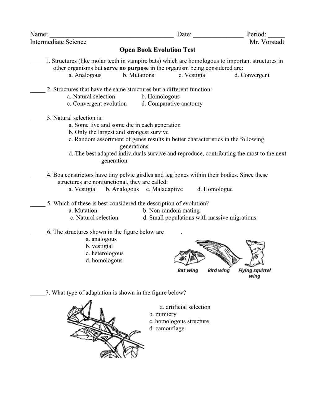 Open Book Evolution Test