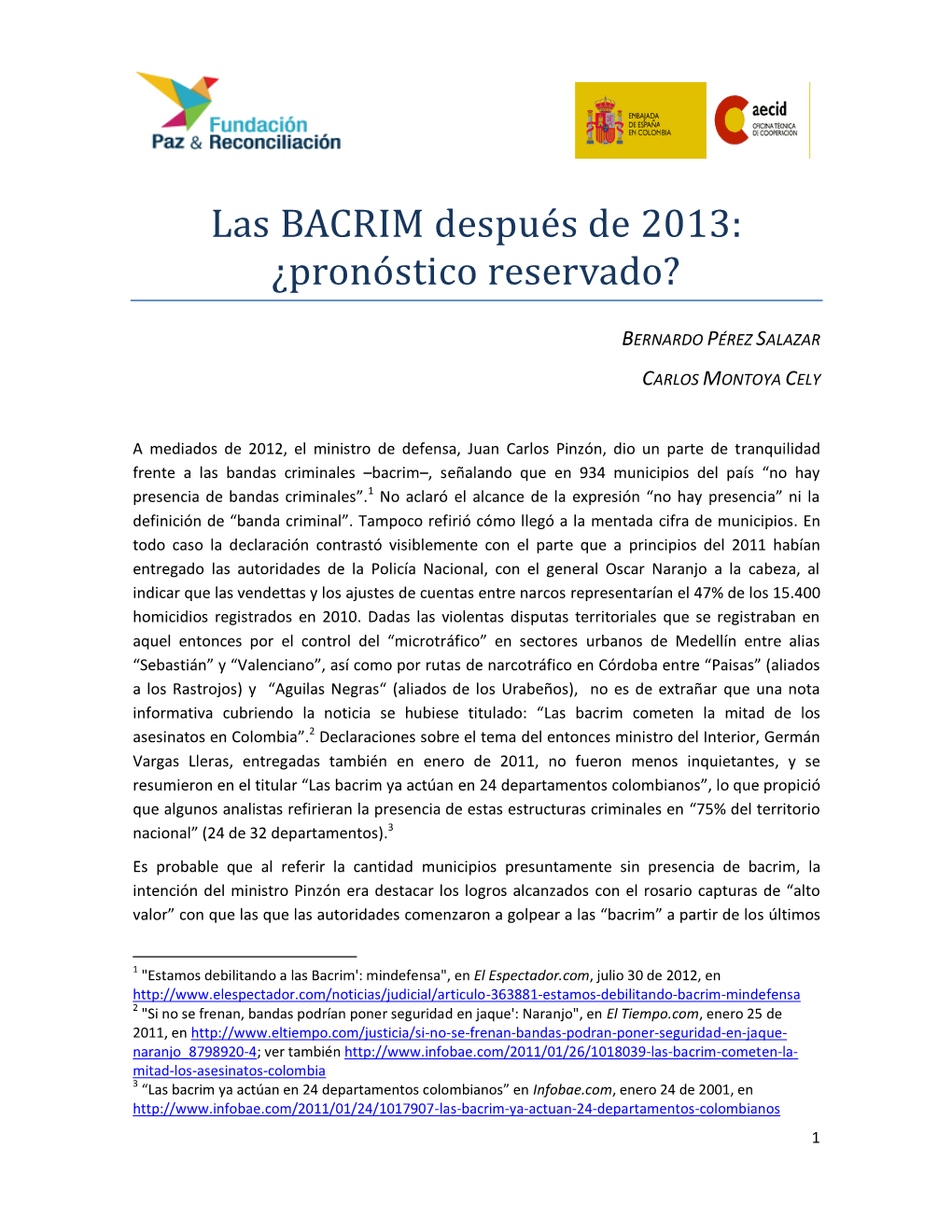 Informe 2013 Bacrim