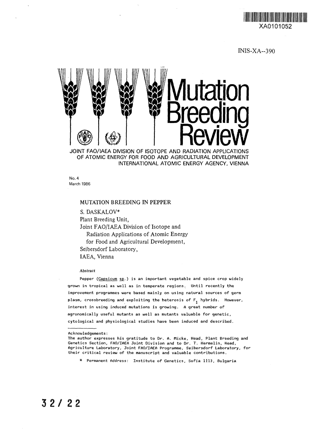 Mutation Breeding in Pepper S