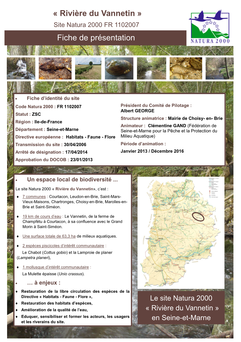 Rivière Du Vannetin » Site Natura 2000 FR 1102007 Fiche De Présentation