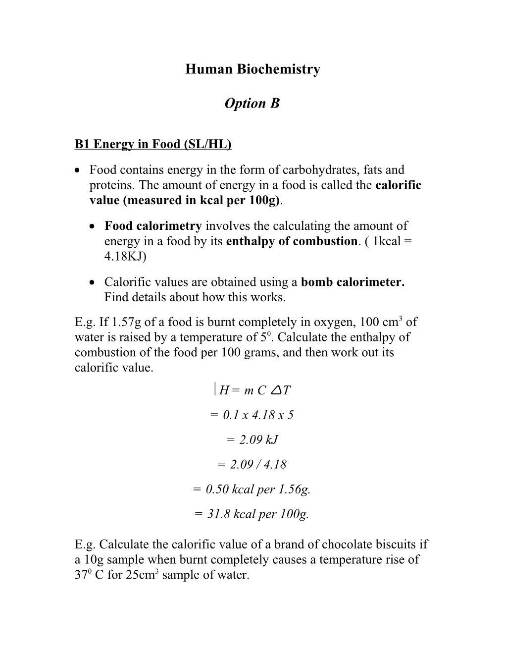 Human Biochemistry