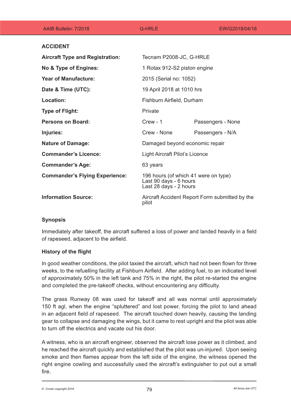 Tecnam P2008-JC, G-HRLE No & Type of Engines