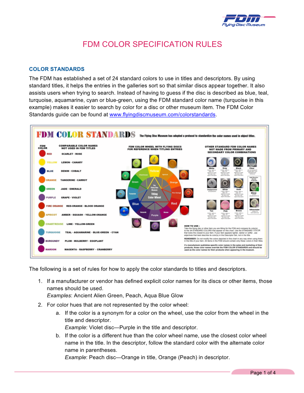 Color Specification Rules