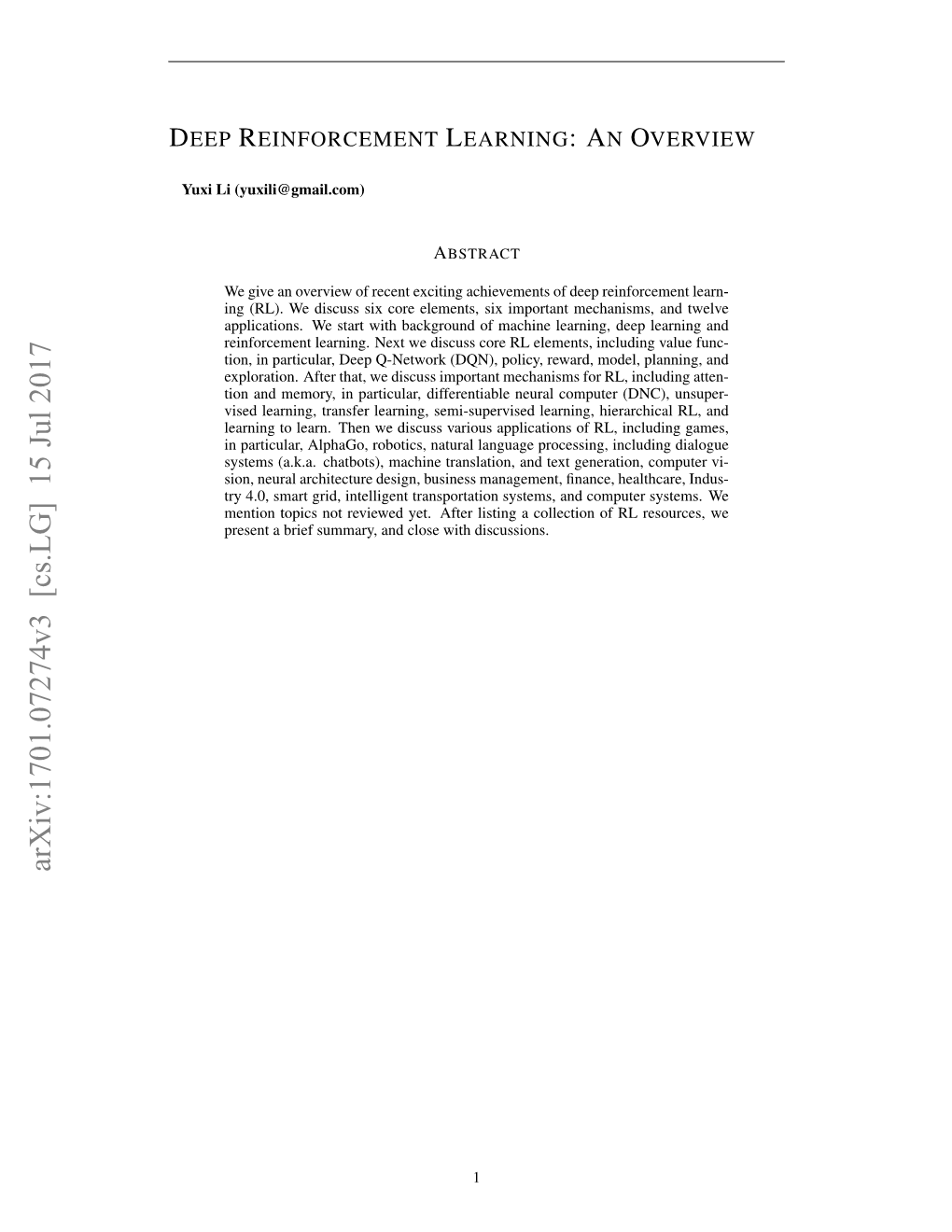 Arxiv:1701.07274V3 [Cs.LG] 15 Jul 2017