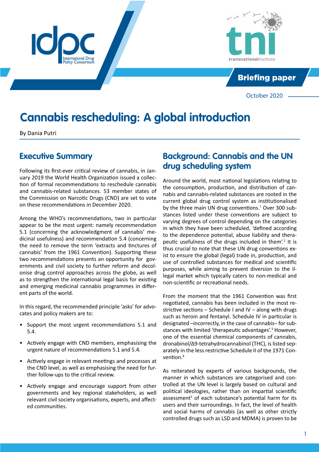 Cannabis Rescheduling: a Global Introduction by Dania Putri