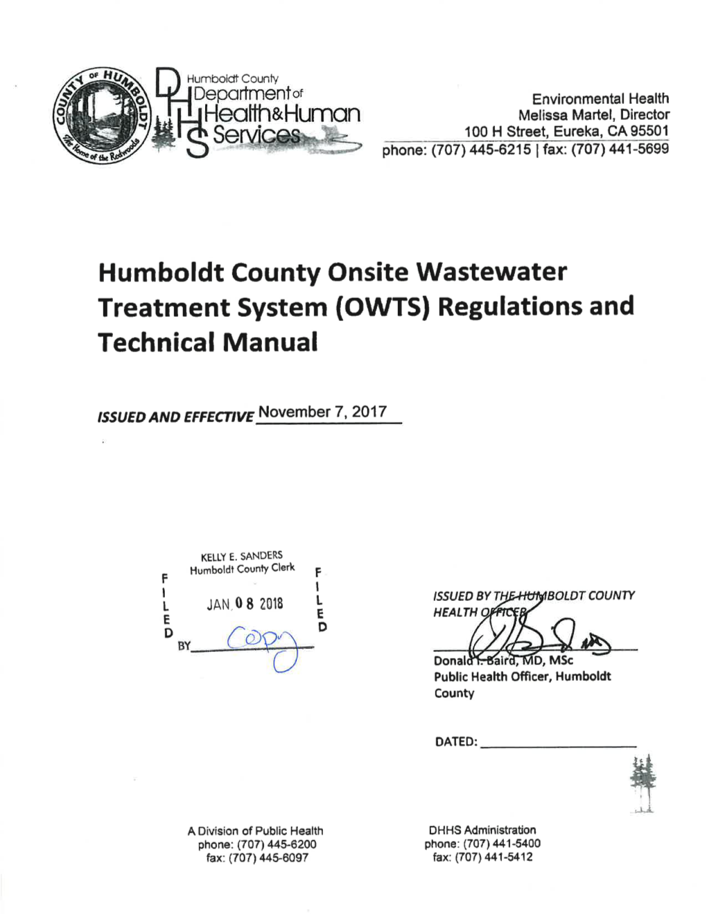 Onsite Wastewater Treatment System (OWTS) Management in Humboldt County