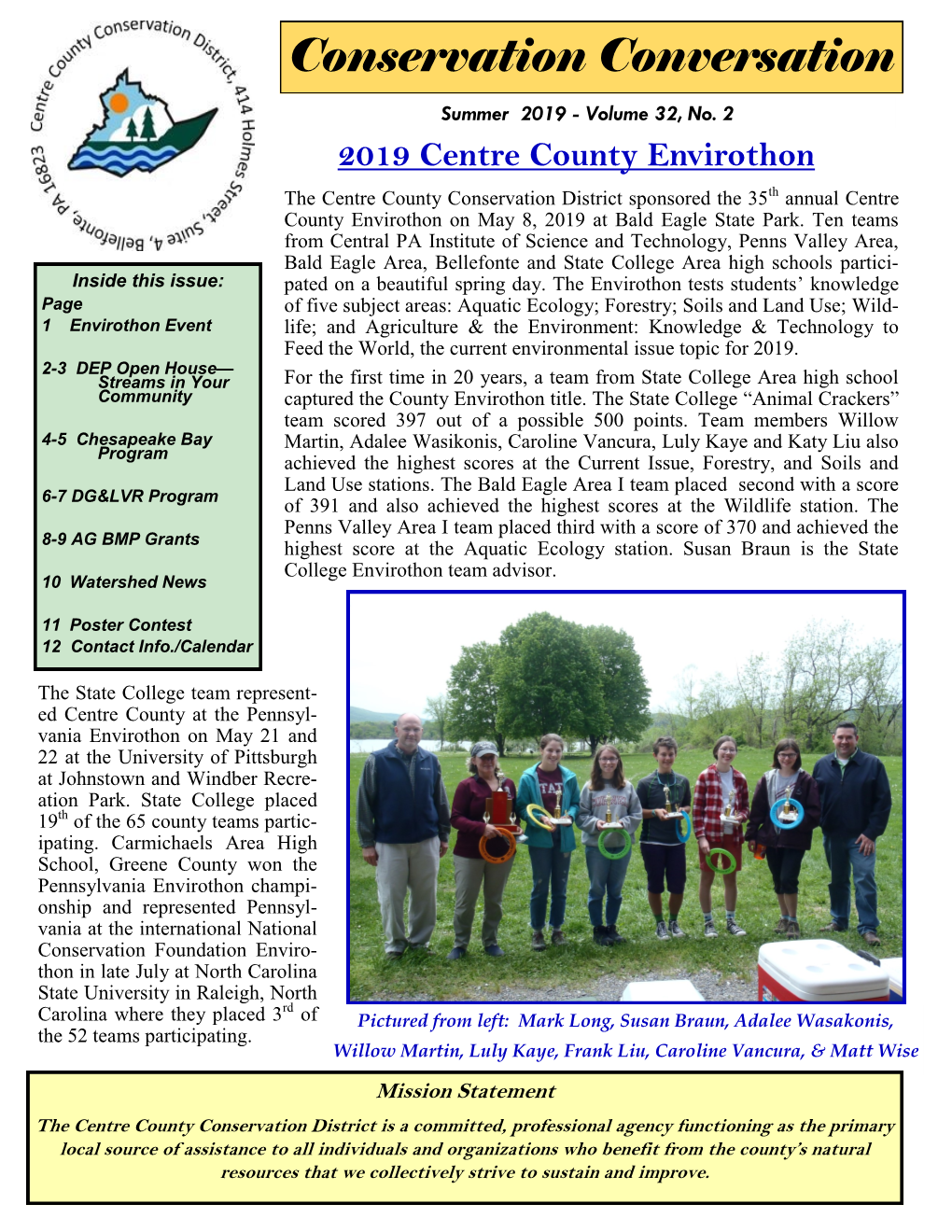 Conservation Conversation Summer 2019 - Volume 32, No