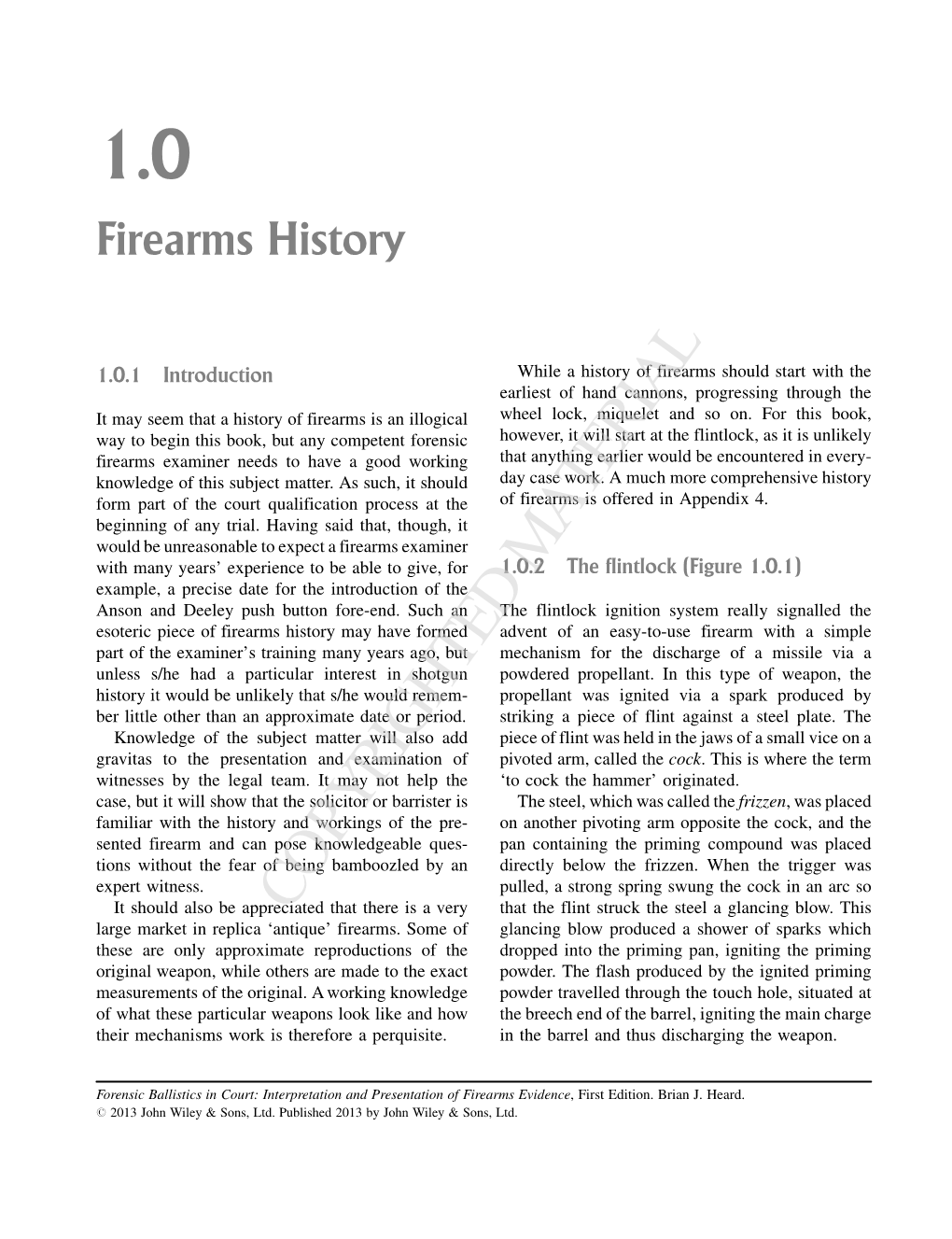 1.0 Firearms History
