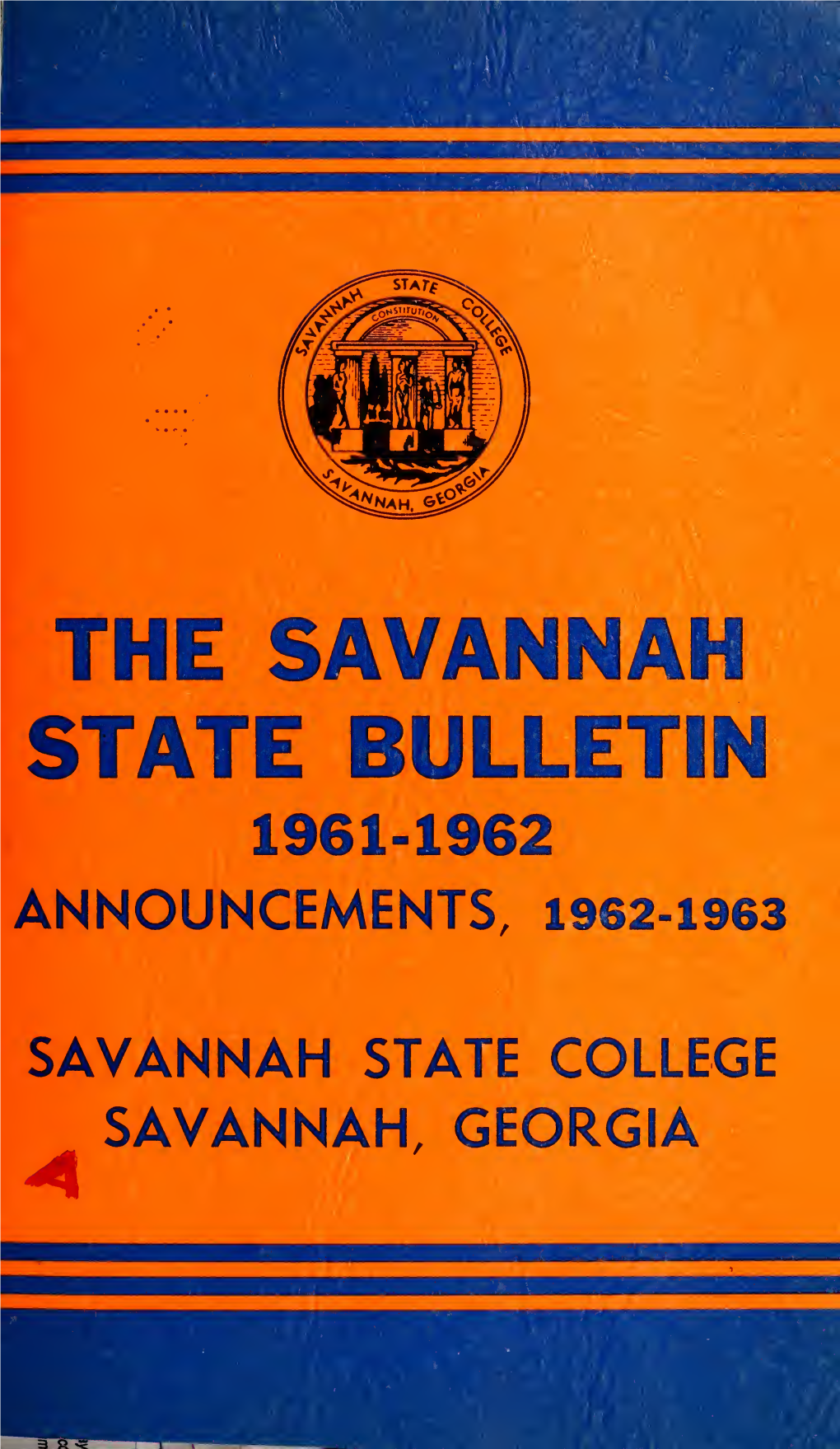 Savannah State Bulletin 1961-1962 Announcements