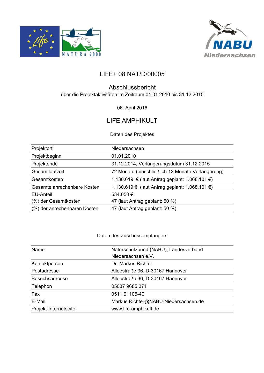 Abschlussbericht LIFE-AMPHIKULT