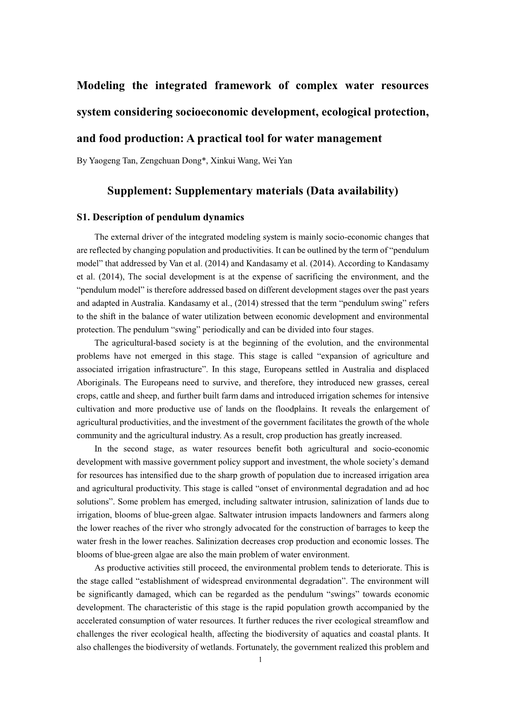 Supplement: Supplementary Materials (Data Availability)