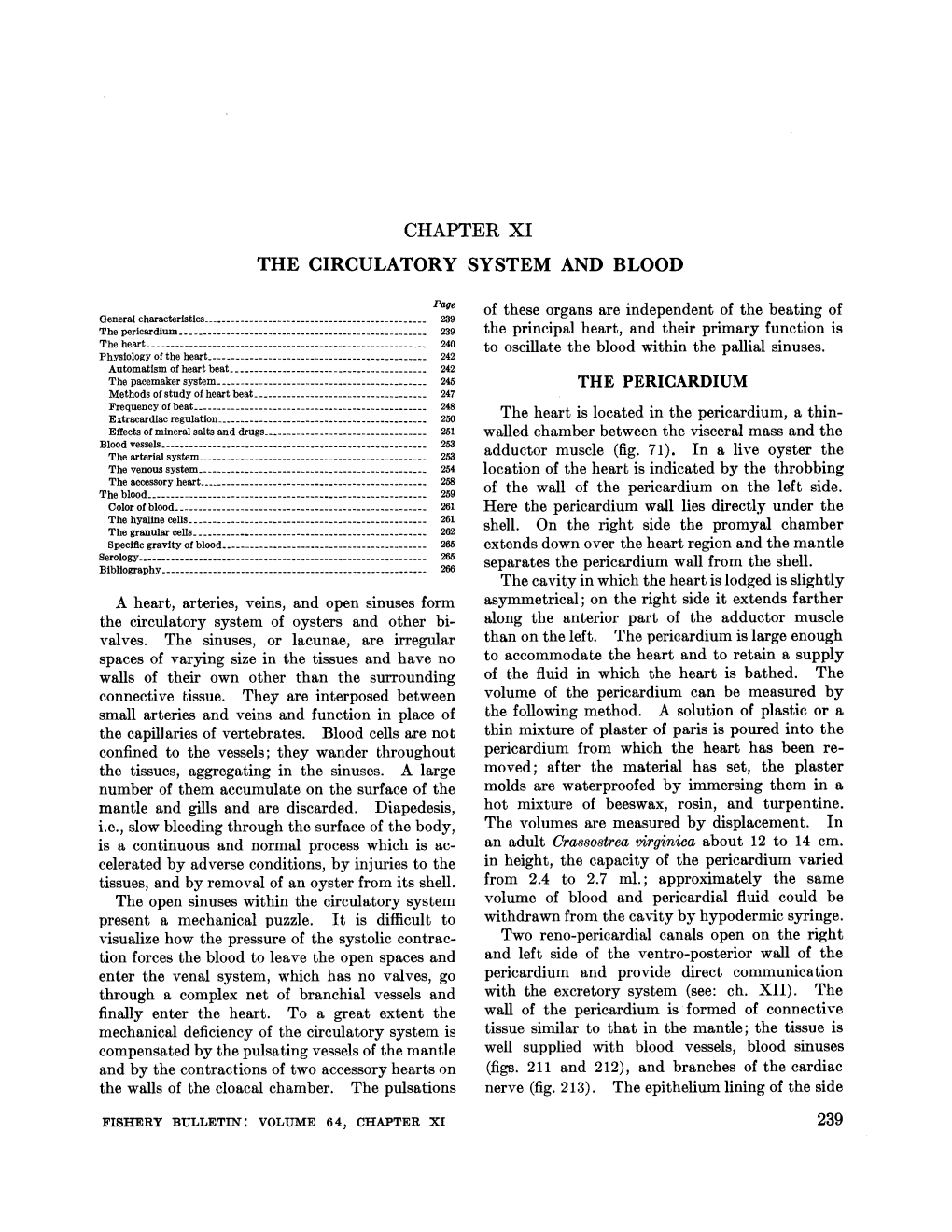 Chapter Xi the Circulatory System and Blood