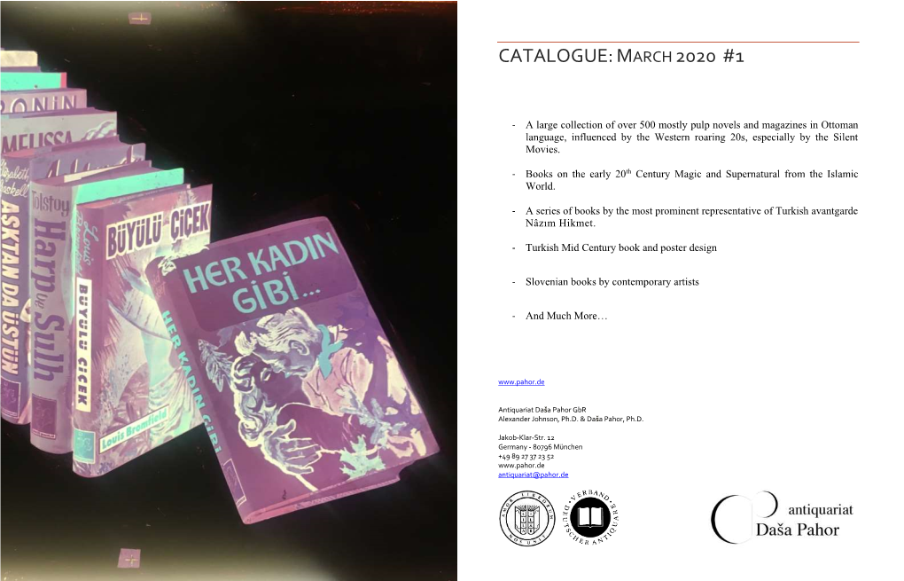 Catalogue:March 2020 #1