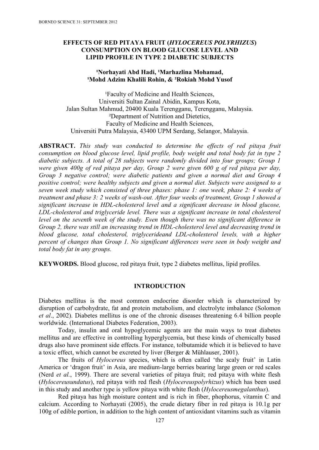 EFFECTS of RED PITAYA FRUIT (Hylocereus Sp