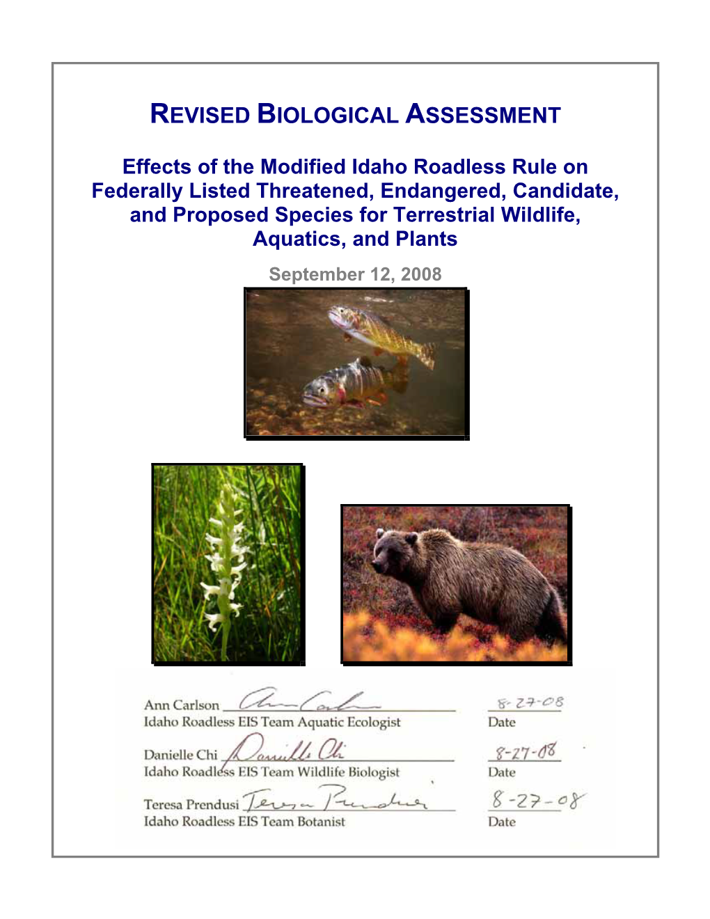 Final Biological Assessment