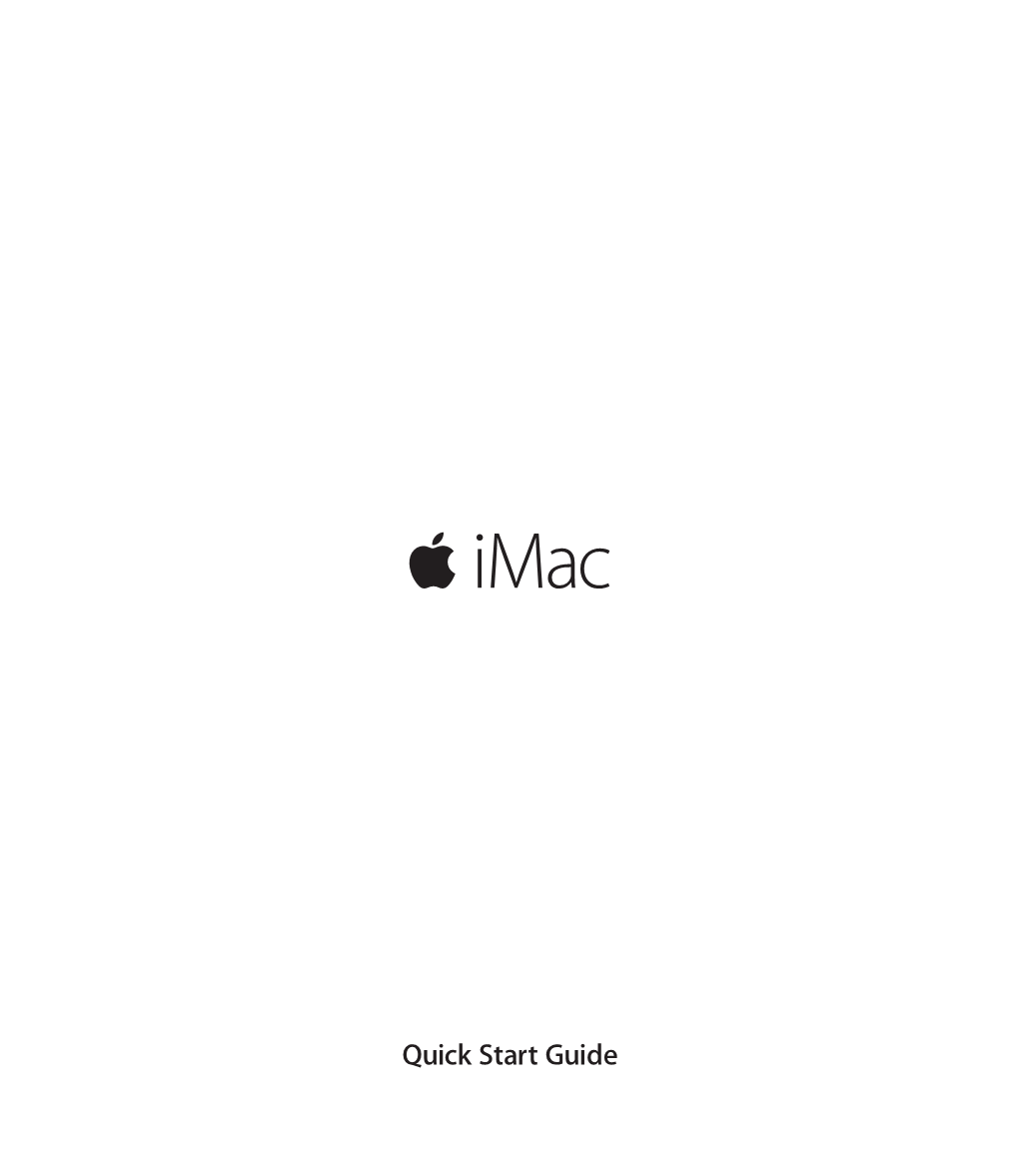 Imac Quick Start Guide