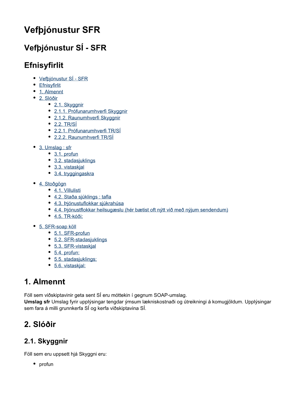 Vefþjónustur SFR