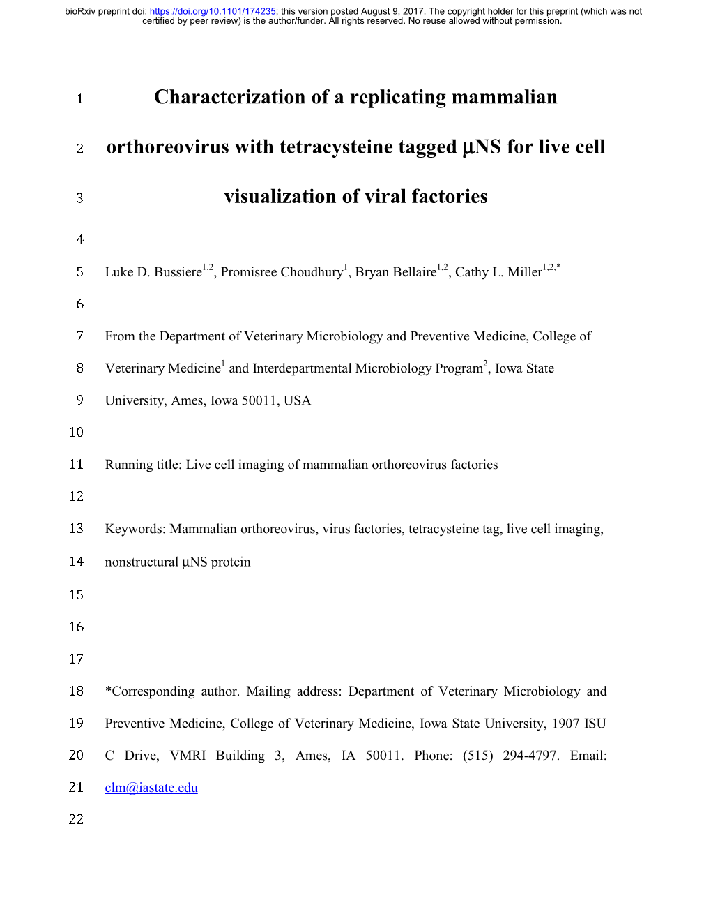 Characterization of a Replicating Mammalian Orthoreovirus with Tetracysteine Tagged Μns for Live Cell Visualization of Viral Fa