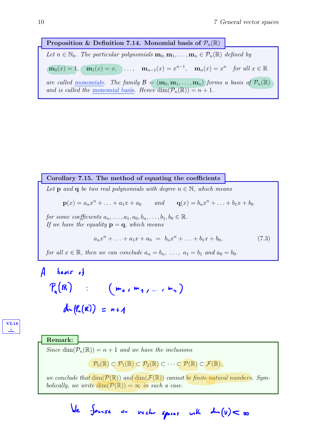 10 7 General Vector Spaces Proposition & Definition 7.14