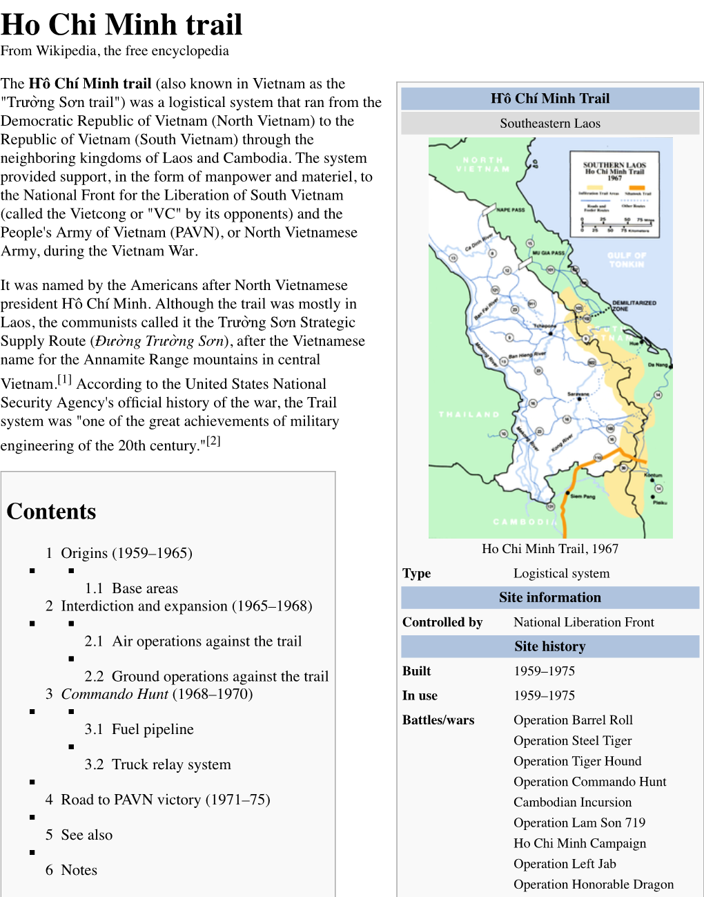 Ho Chi Minh Trail from Wikipedia, the Free Encyclopedia