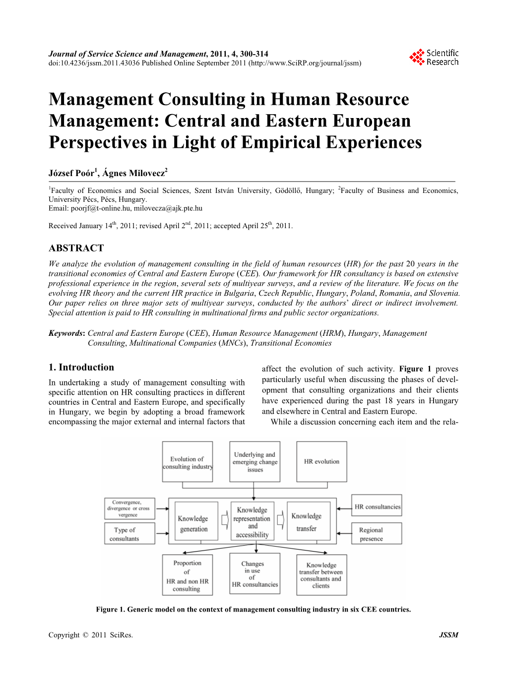 Management Consulting in Human Resource Management: Central and Eastern European Perspectives in Light of Empirical Experiences