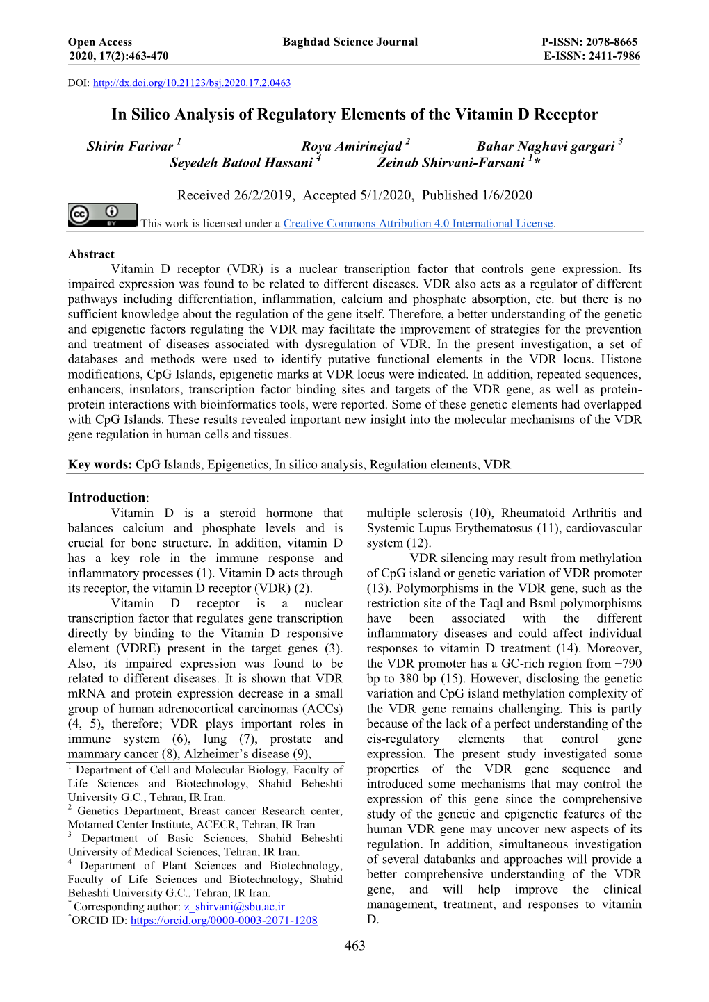 In Silico Analysis of Regulatory Elements of the Vitamin D Receptor