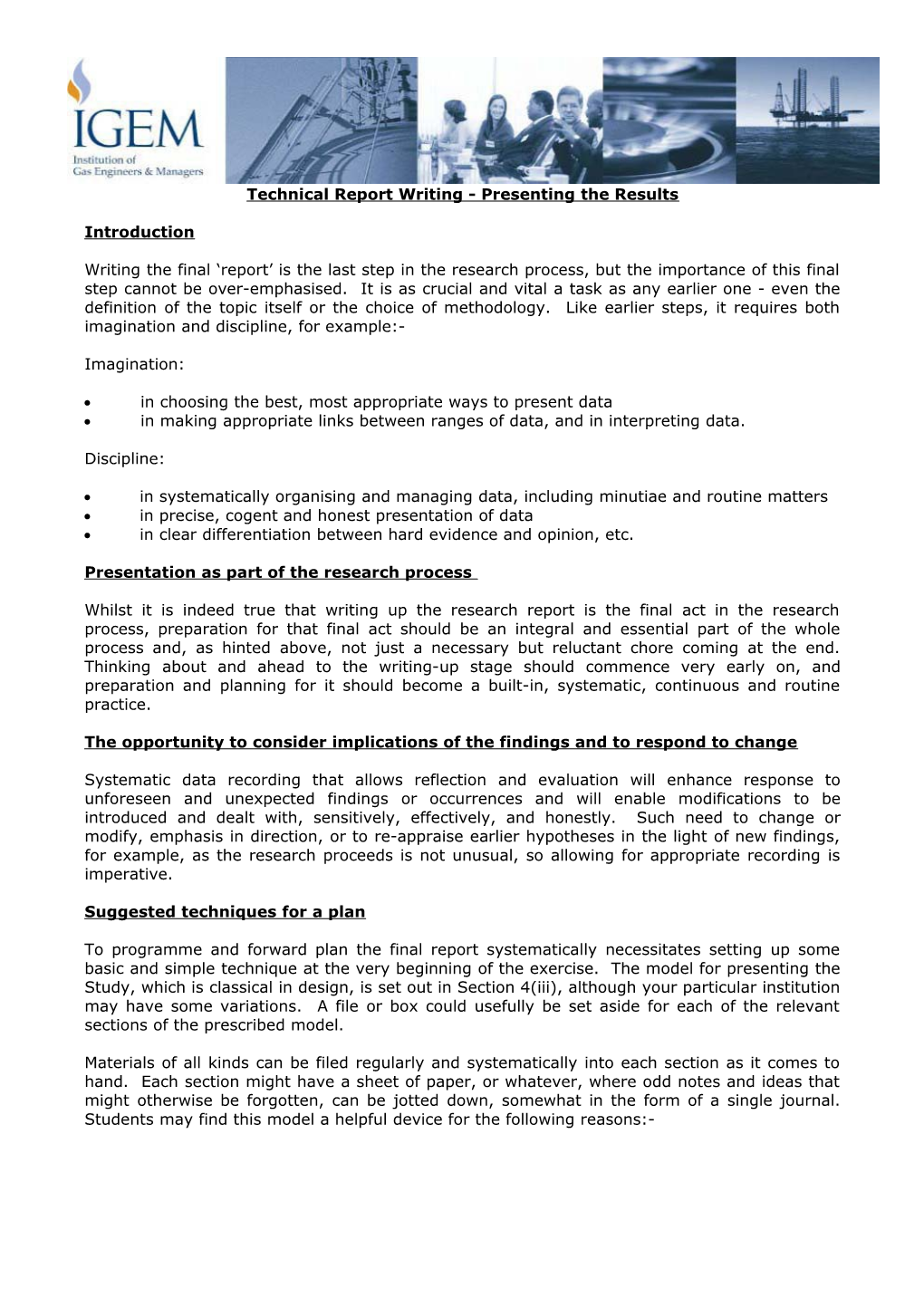 Technical Report Writing - Presenting the Results