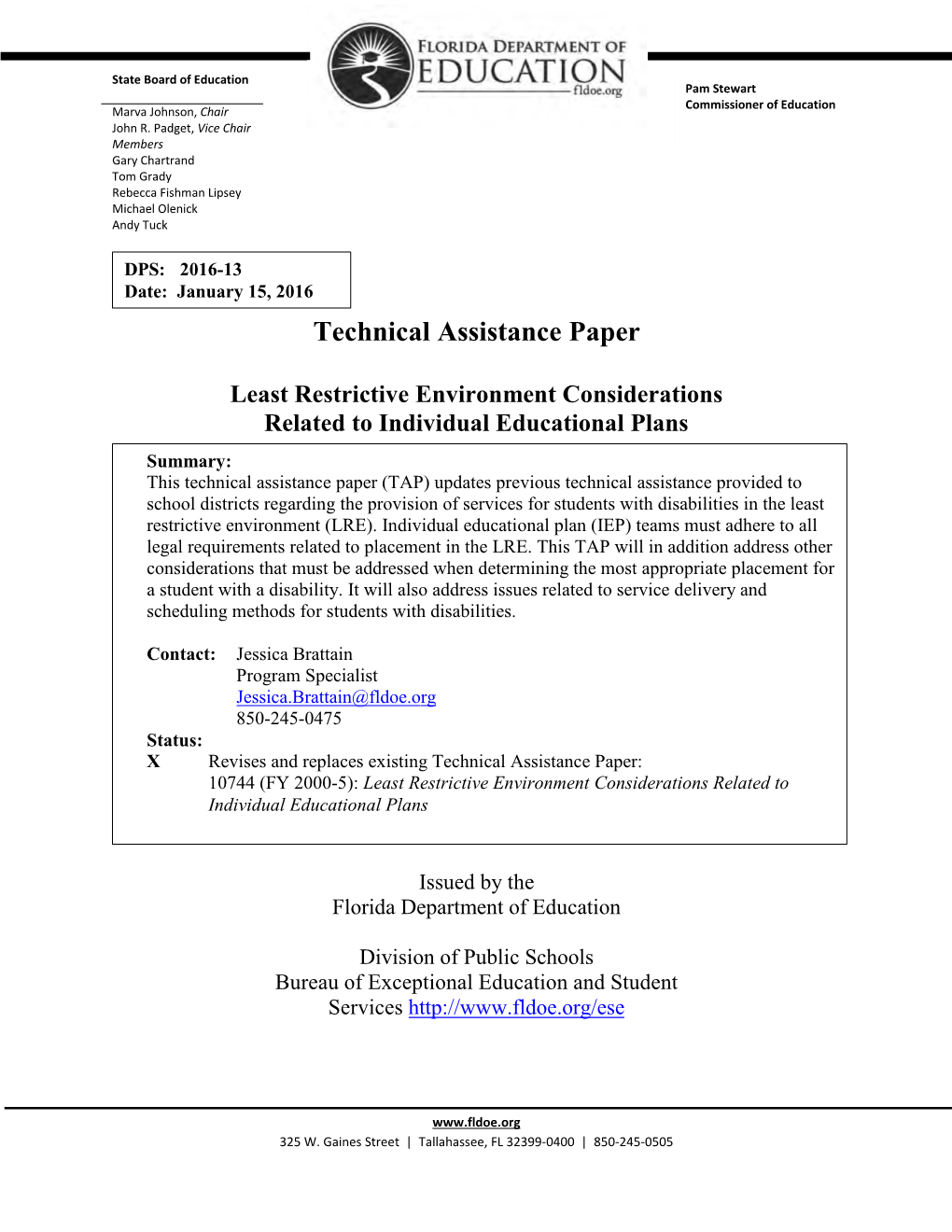 Technical Assistance Paper