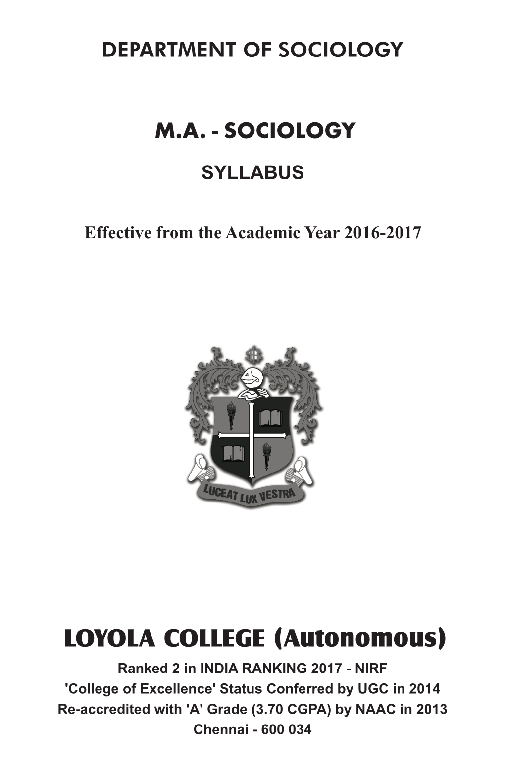 PG Restructured Syllabus with Effect from June 2016