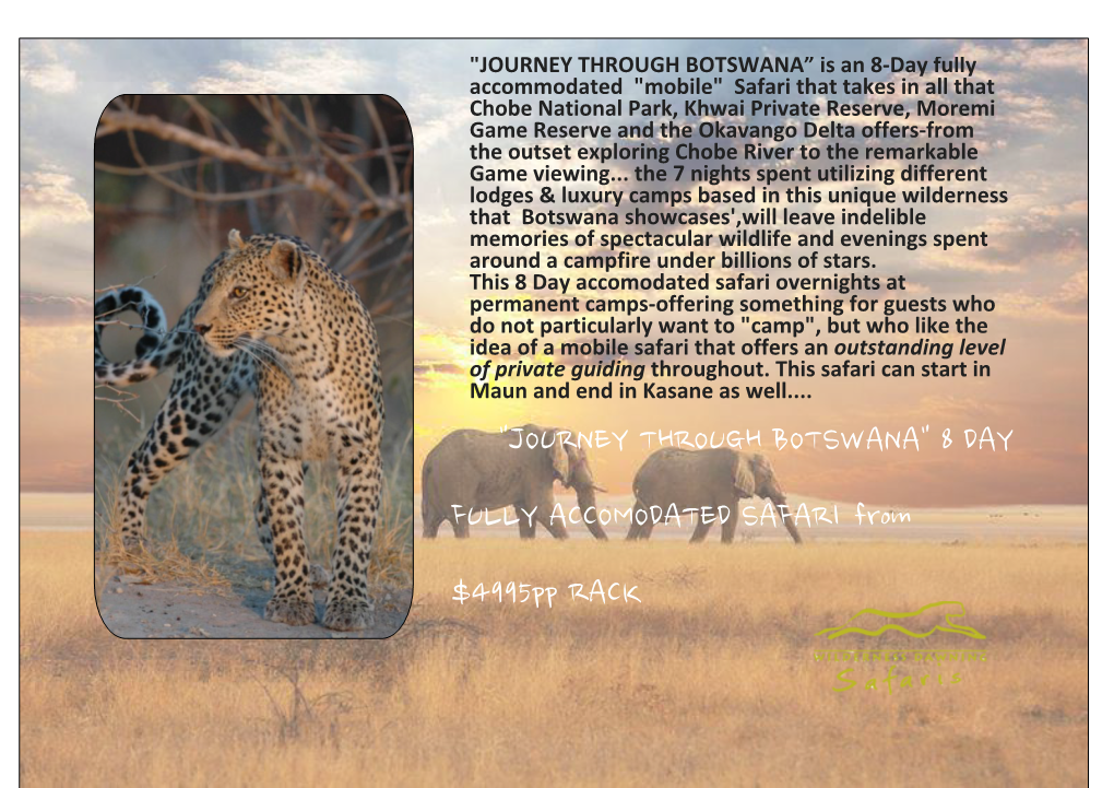 8 Day Accomodated Safari -Journey Through Botswana