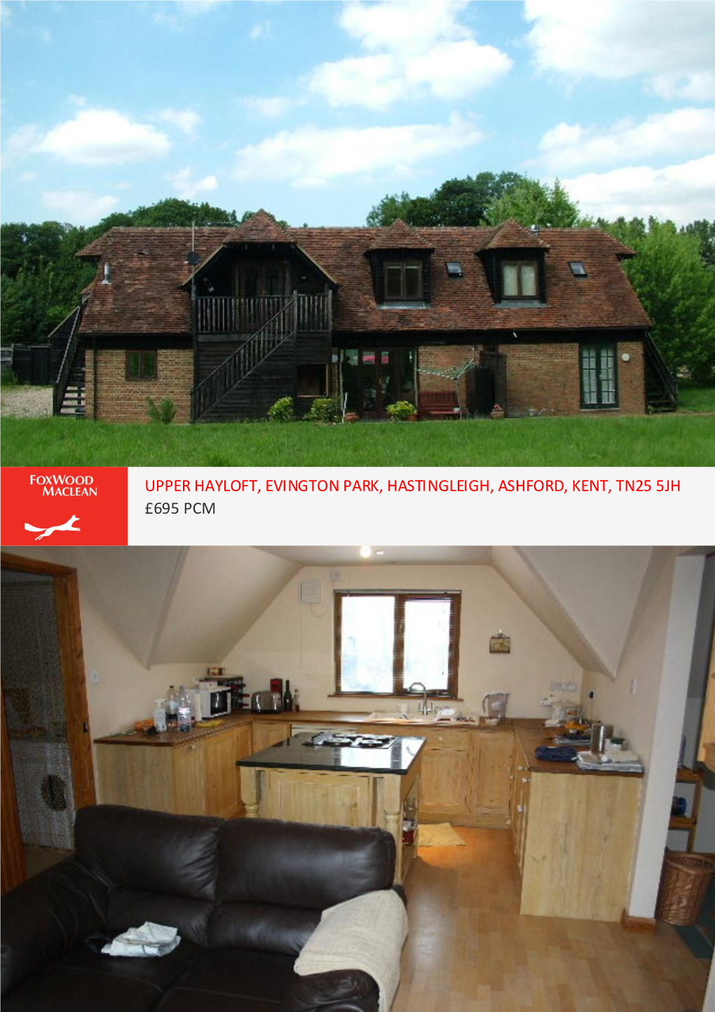 Upper Hayloft, Evington Park, Hastingleigh, Ashford, Kent, Tn25 5Jh £695 Pcm