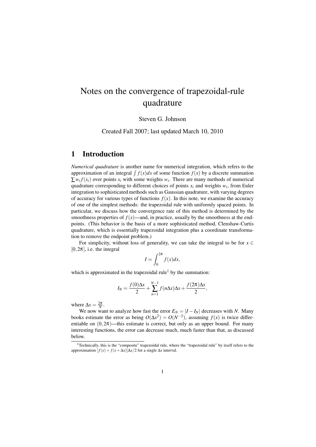 Notes on the Convergence of Trapezoidal-Rule Quadrature