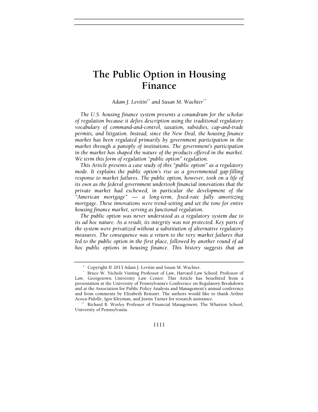 The Public Option in Housing Finance
