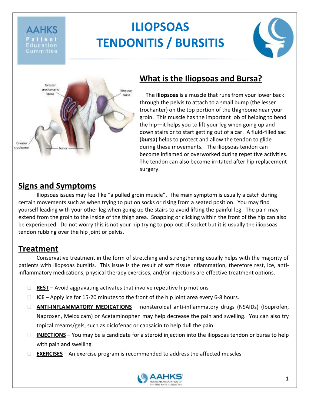 Iliopsoas Tendonitis/Bursitis Exercises