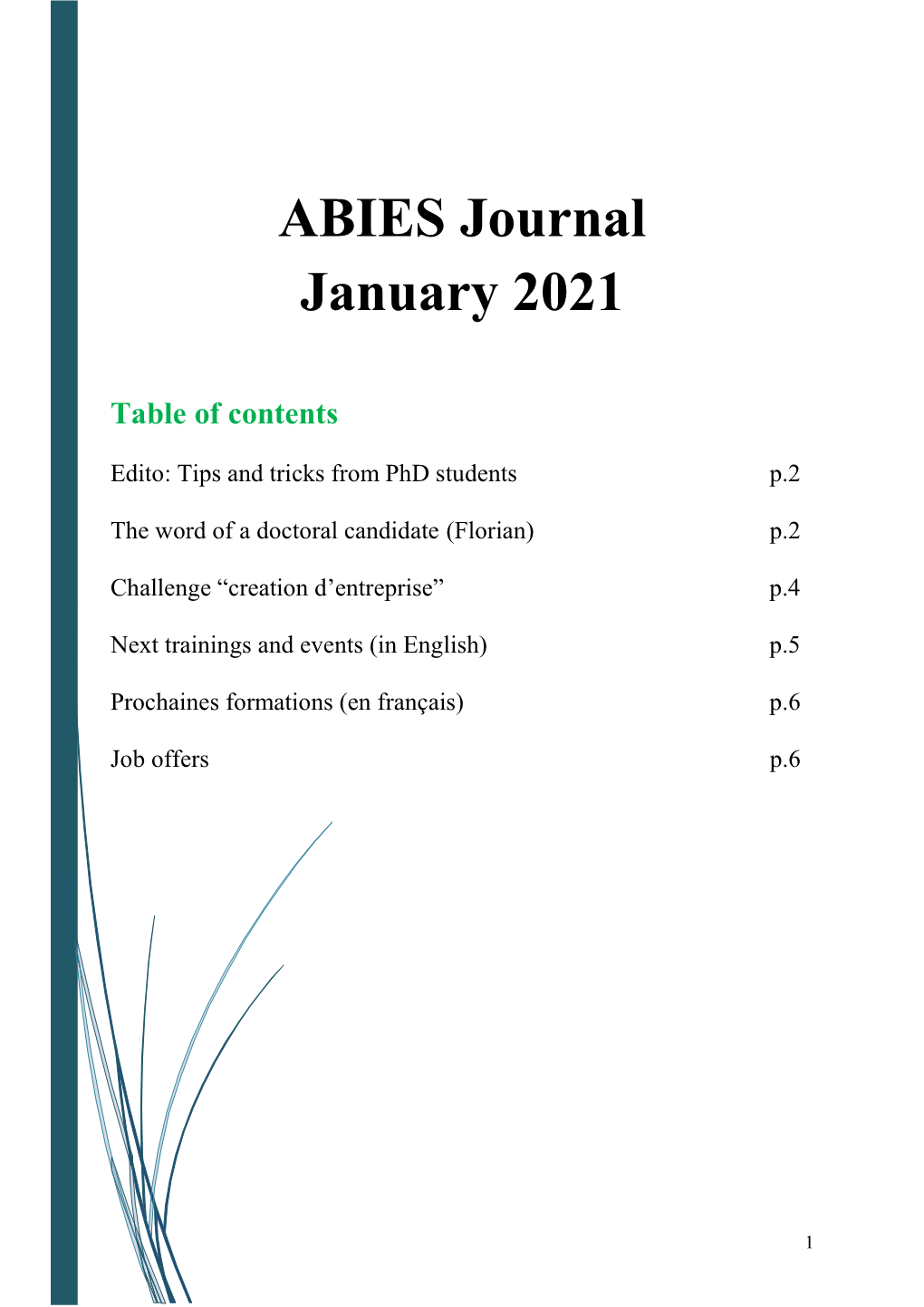 ABIES Journal January 2021