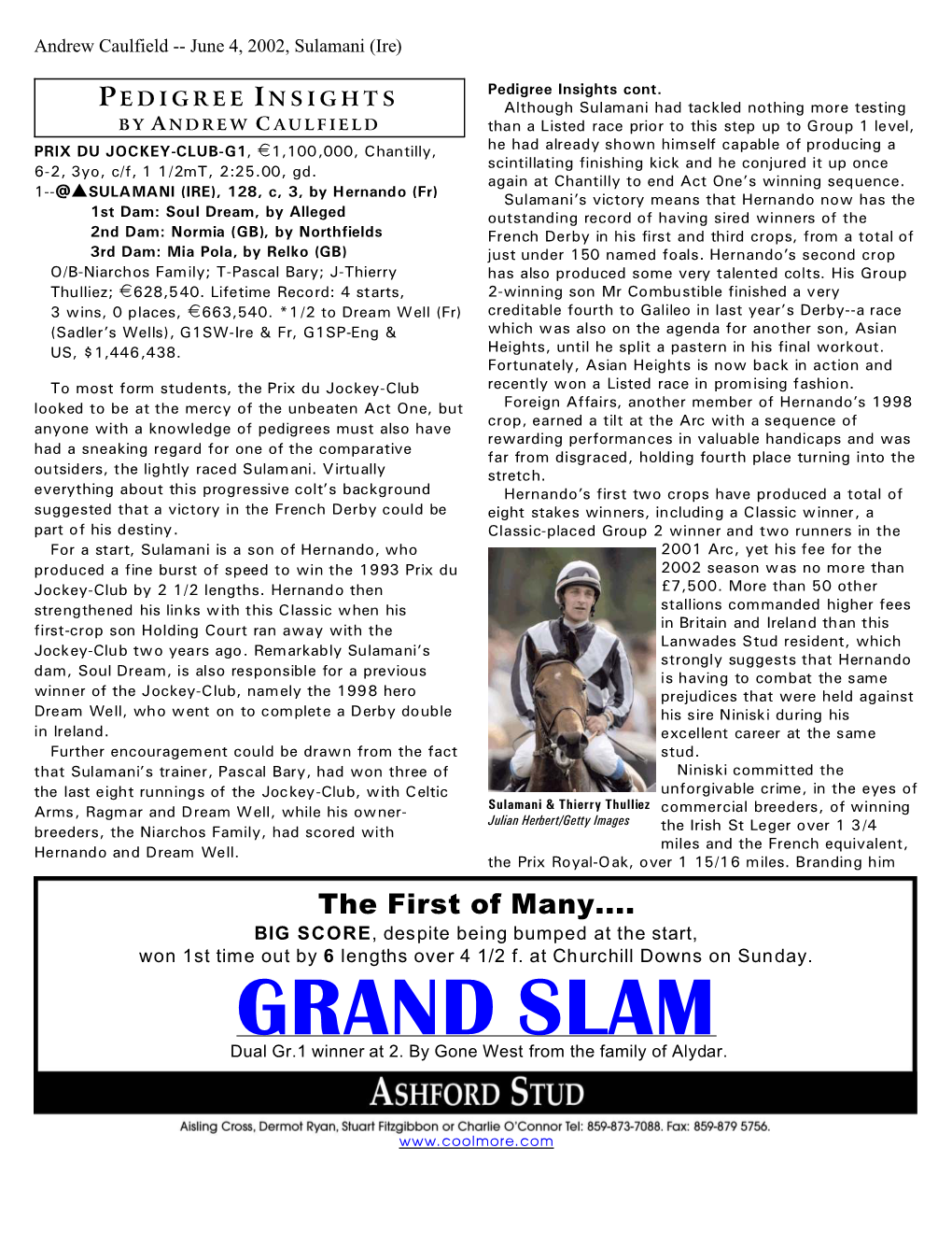 GRAND SLAM Dual Gr.1 Winner at 2