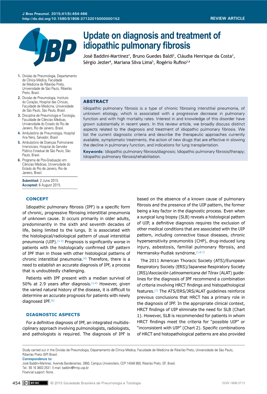 Update on Diagnosis and Treatment of Idiopathic Pulmonary Fibrosis