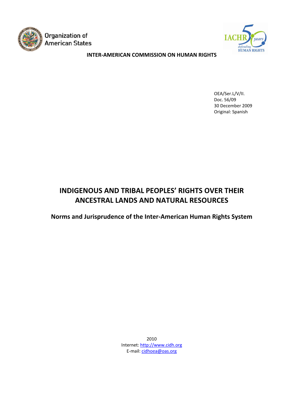 Indigenous and Tribal People's Rights Over Their Ancestral Lands