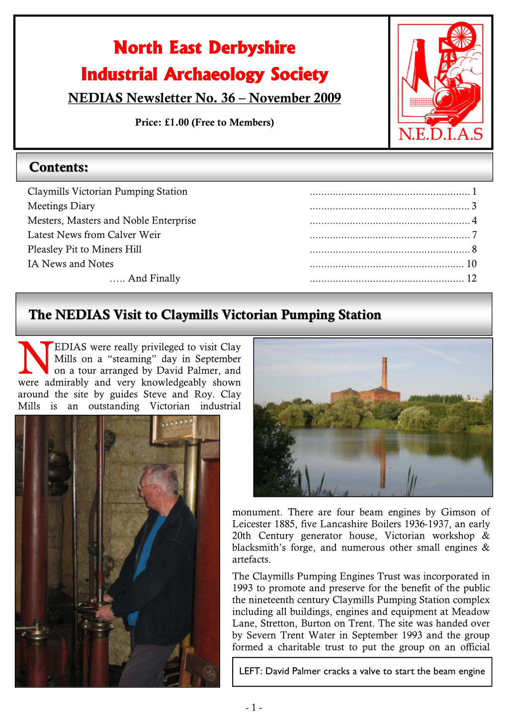 NEDIAS Newsletter No. 36 November 2009