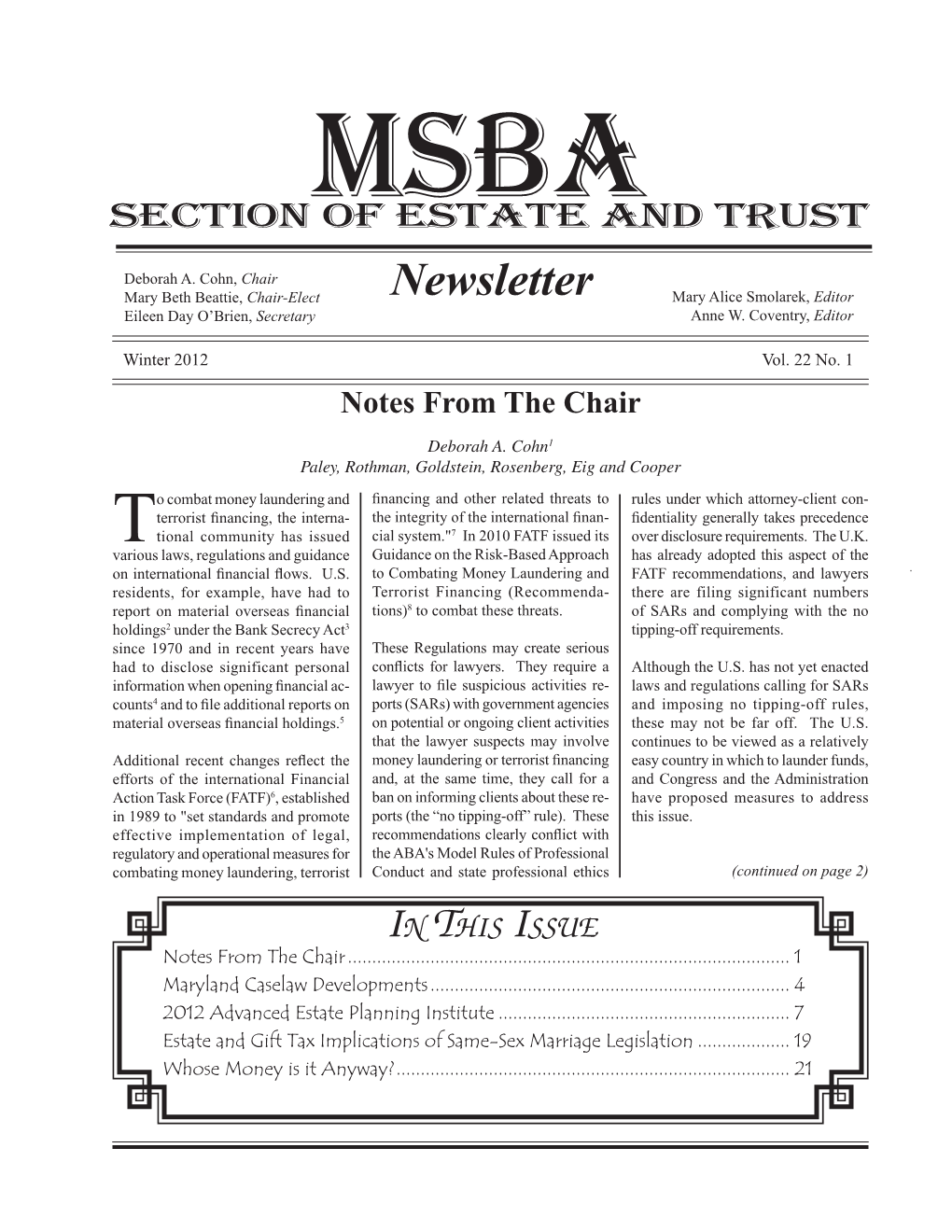 Searching the Msba Estate and Trust Law Email List Archives