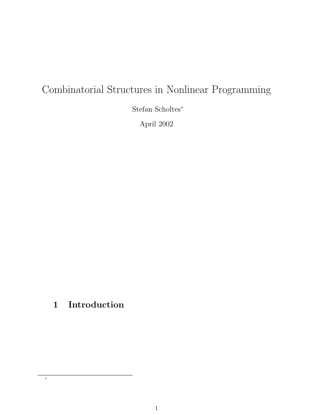 Combinatorial Structures in Nonlinear Programming