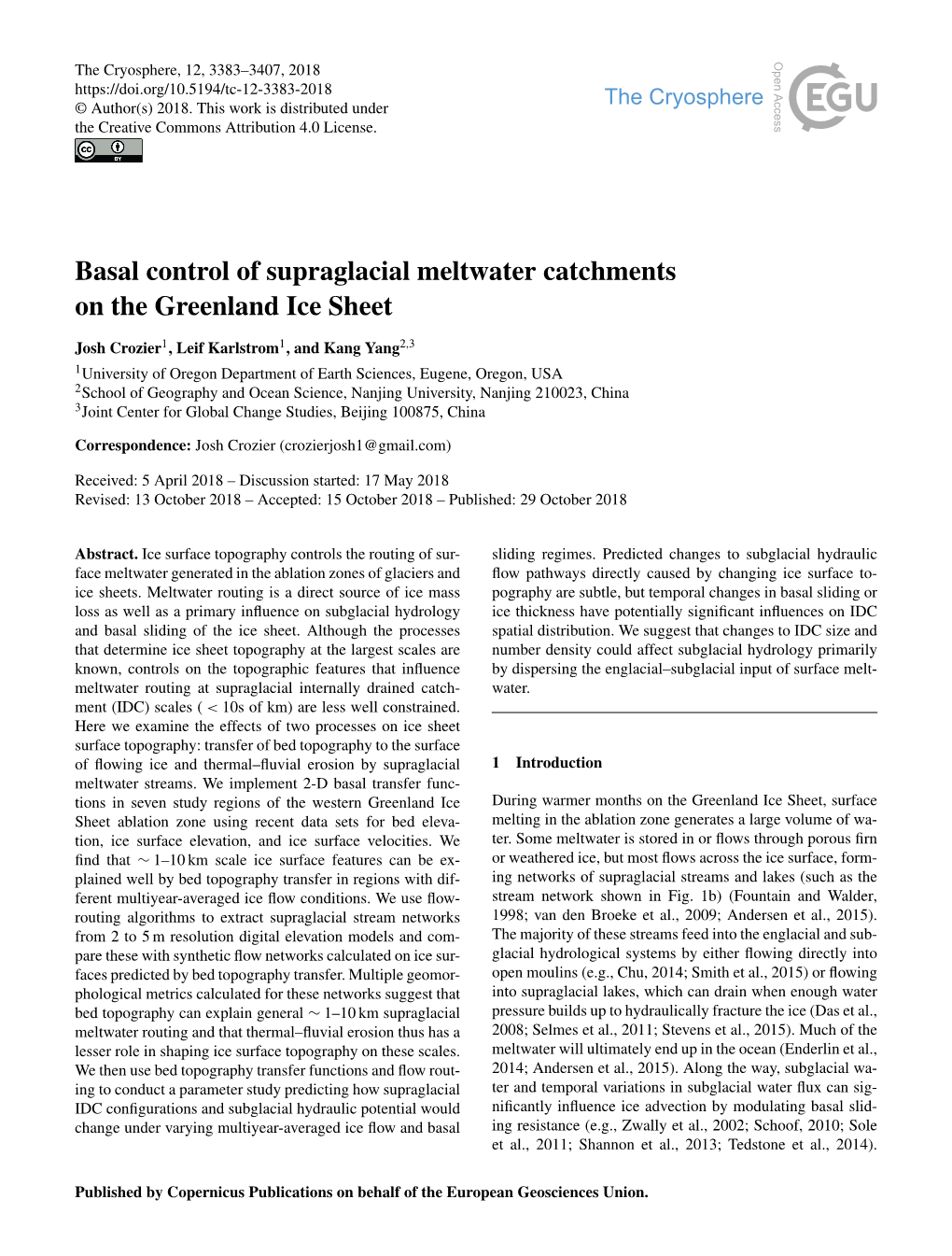 Basal Control of Supraglacial Meltwater Catchments on the Greenland Ice Sheet