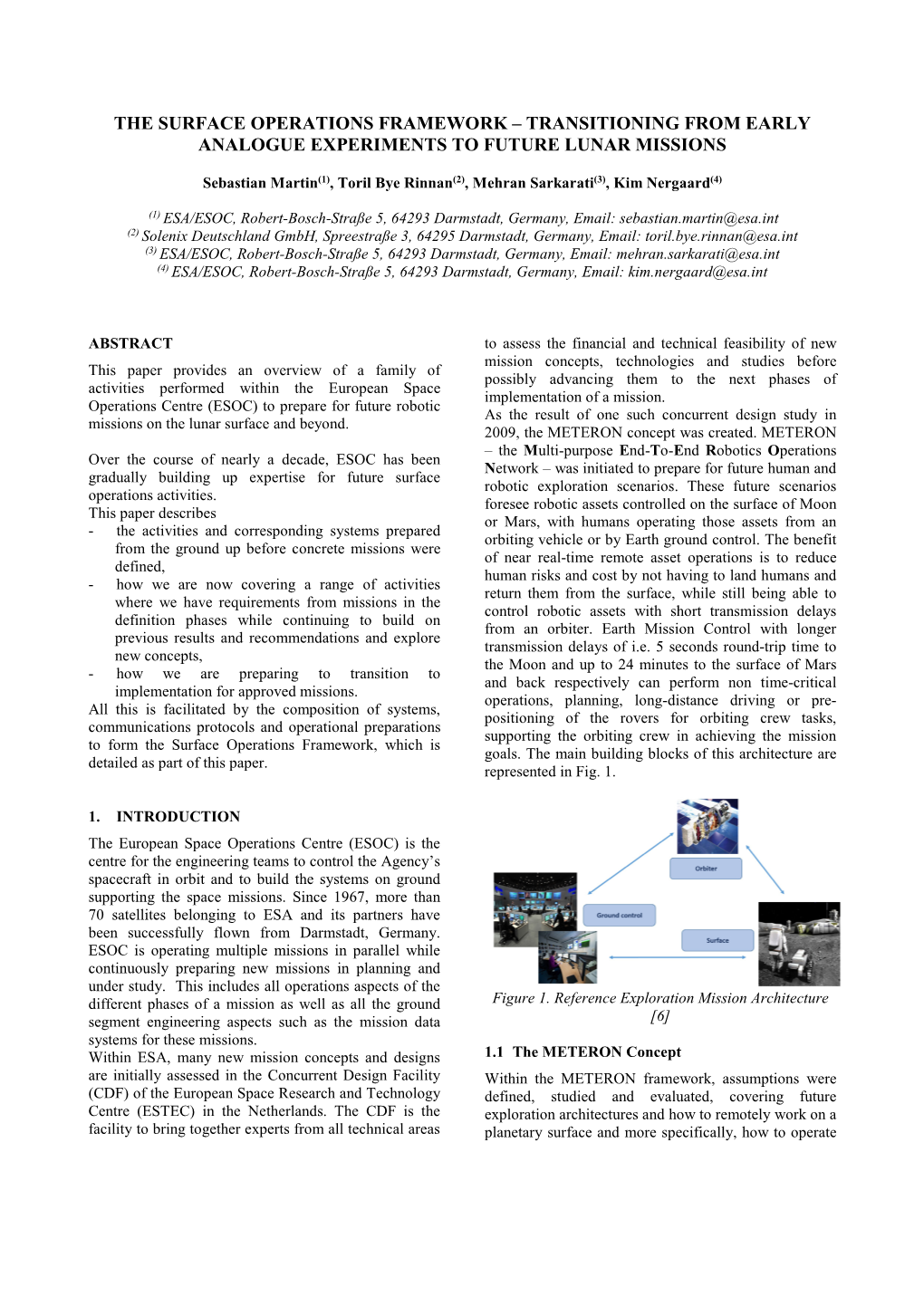 The Surface Operations Framework – Transitioning from Early Analogue Experiments to Future Lunar Missions